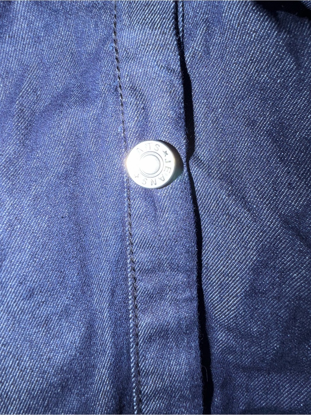 MICAS Classic Button-Front Dark Blue Denim Midi Dress with Zipper on side: SizeM - Picture 8 of 8